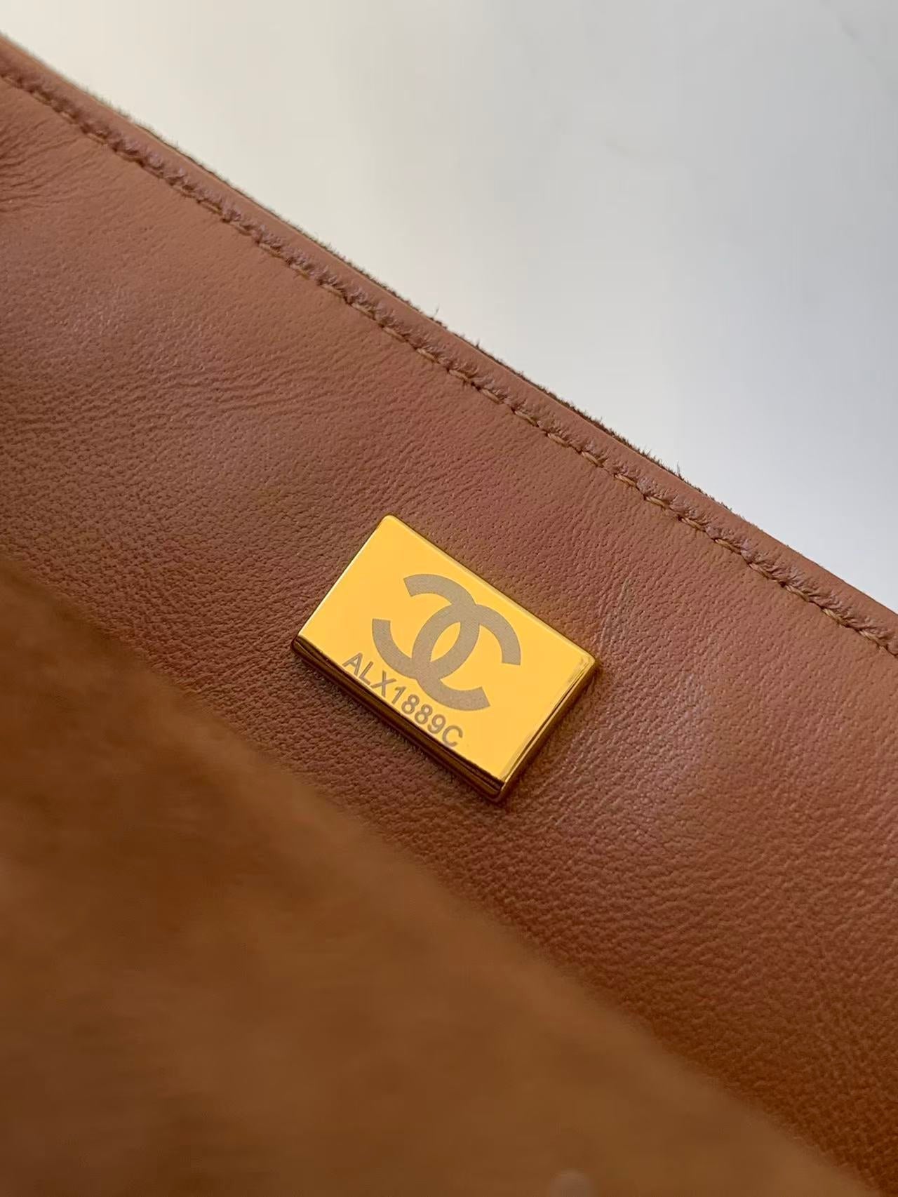 Chanel 25 Flap Bag Brown Gold Suede Leather