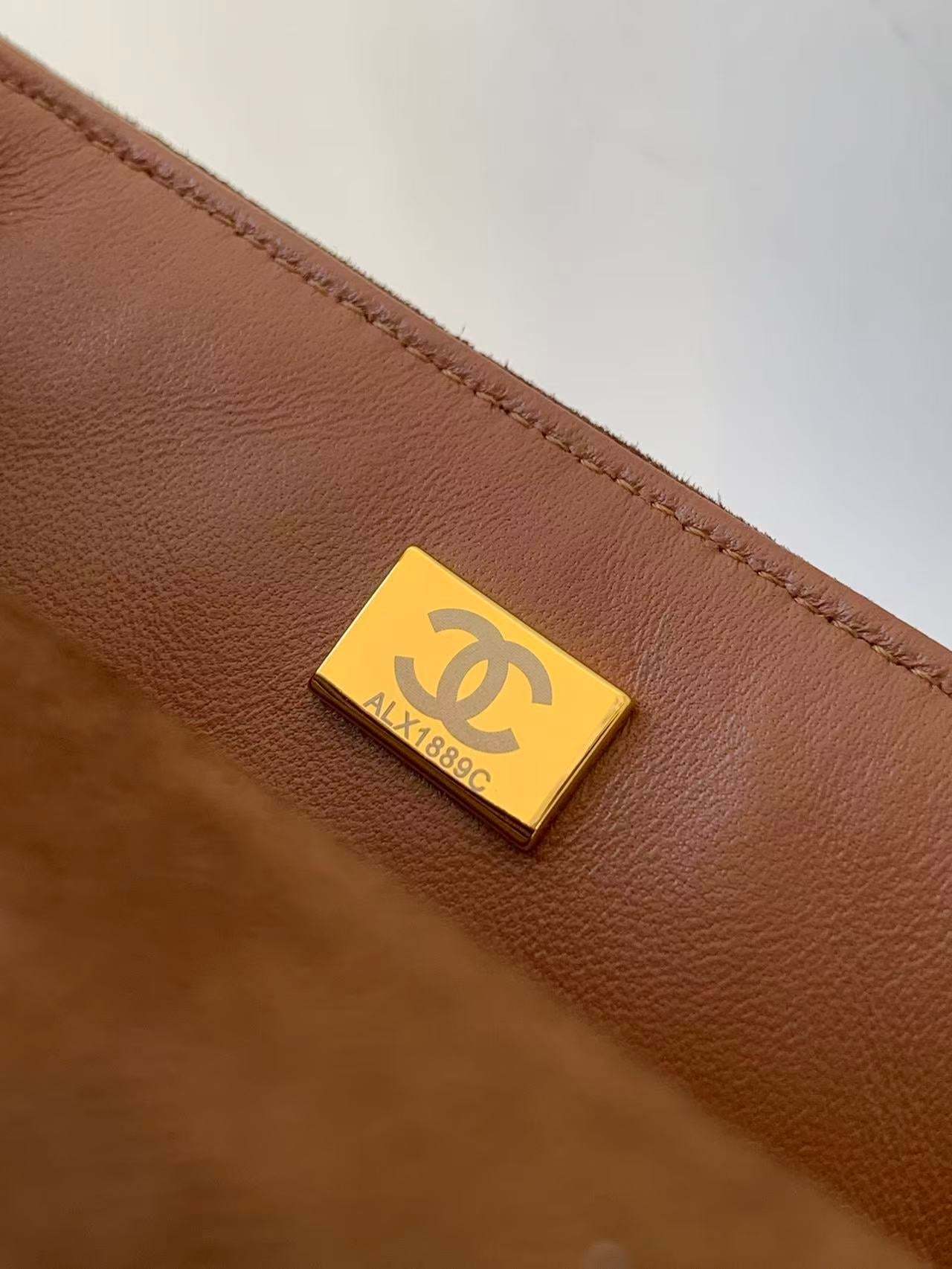 Chanel 25 Flap Bag Brown Gold Suede Leather