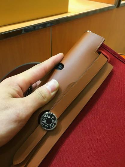 HM 2025 Herbag Zip 31 Dark Red Brown Leather Canvas