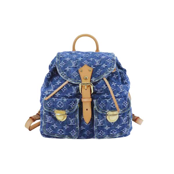 LV MONOGRAM DENIM SACK ADD GM BACKPACK RUCKSACK BLUE 30CM M95056