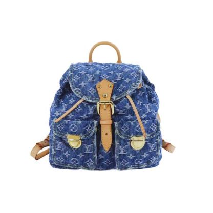 LV MONOGRAM DENIM SACK ADD GM BACKPACK RUCKSACK BLUE 30CM M95056