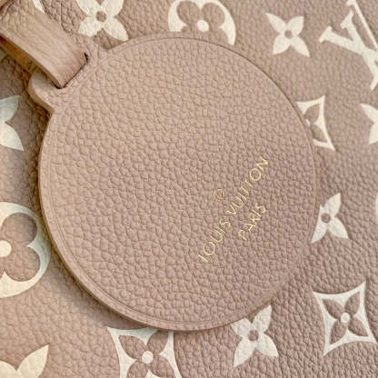 ONTHEGO MM BAG M46128 MONOGRAM EMPREINTE TOTE BAG Beige/Pink/Yellow