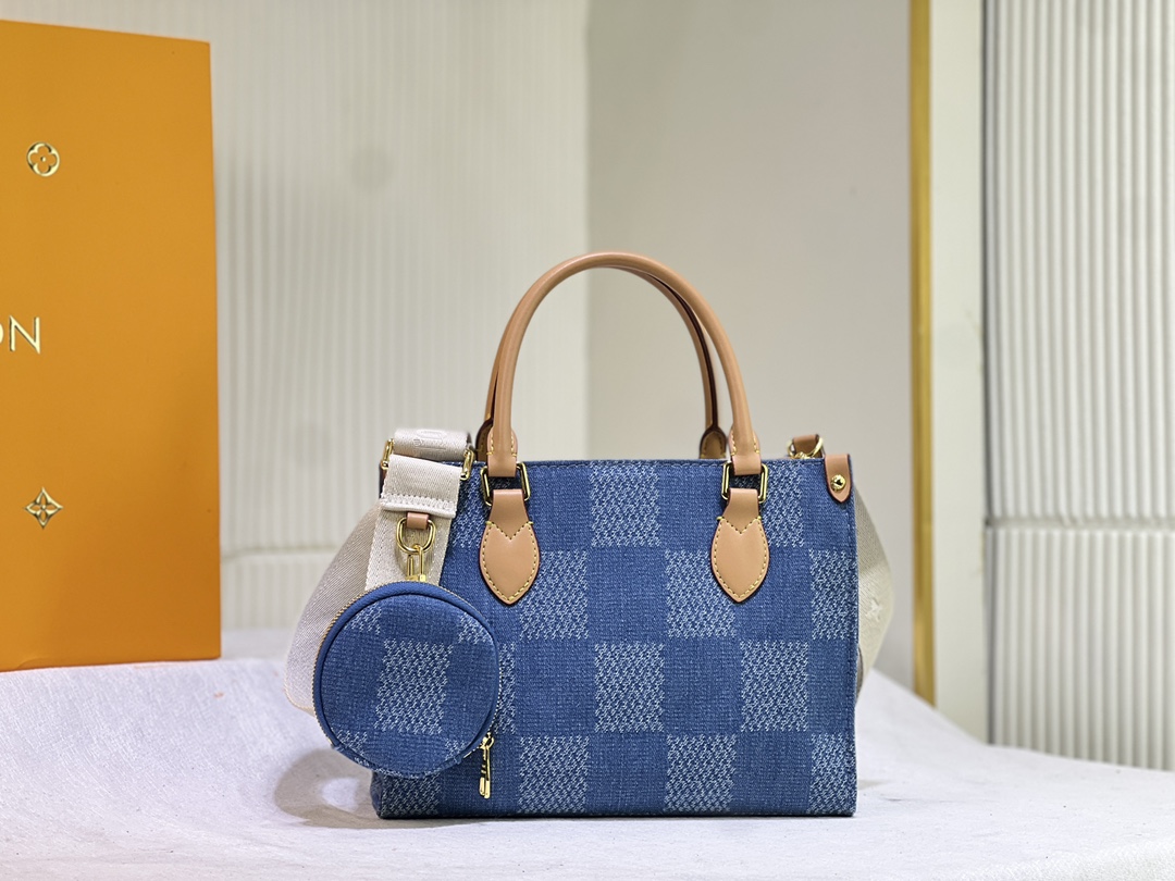 LV ONTHEGO PM DENIM BLUE 25CM