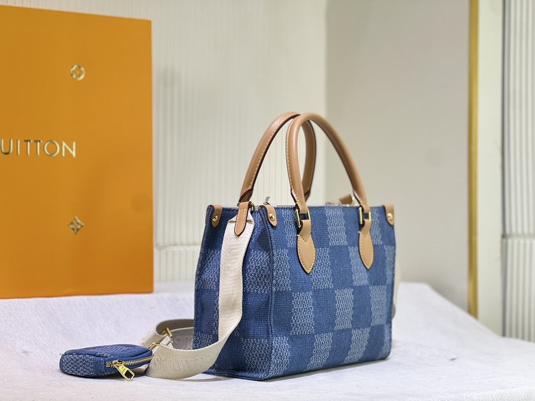 LV ONTHEGO PM DENIM BLUE 25CM