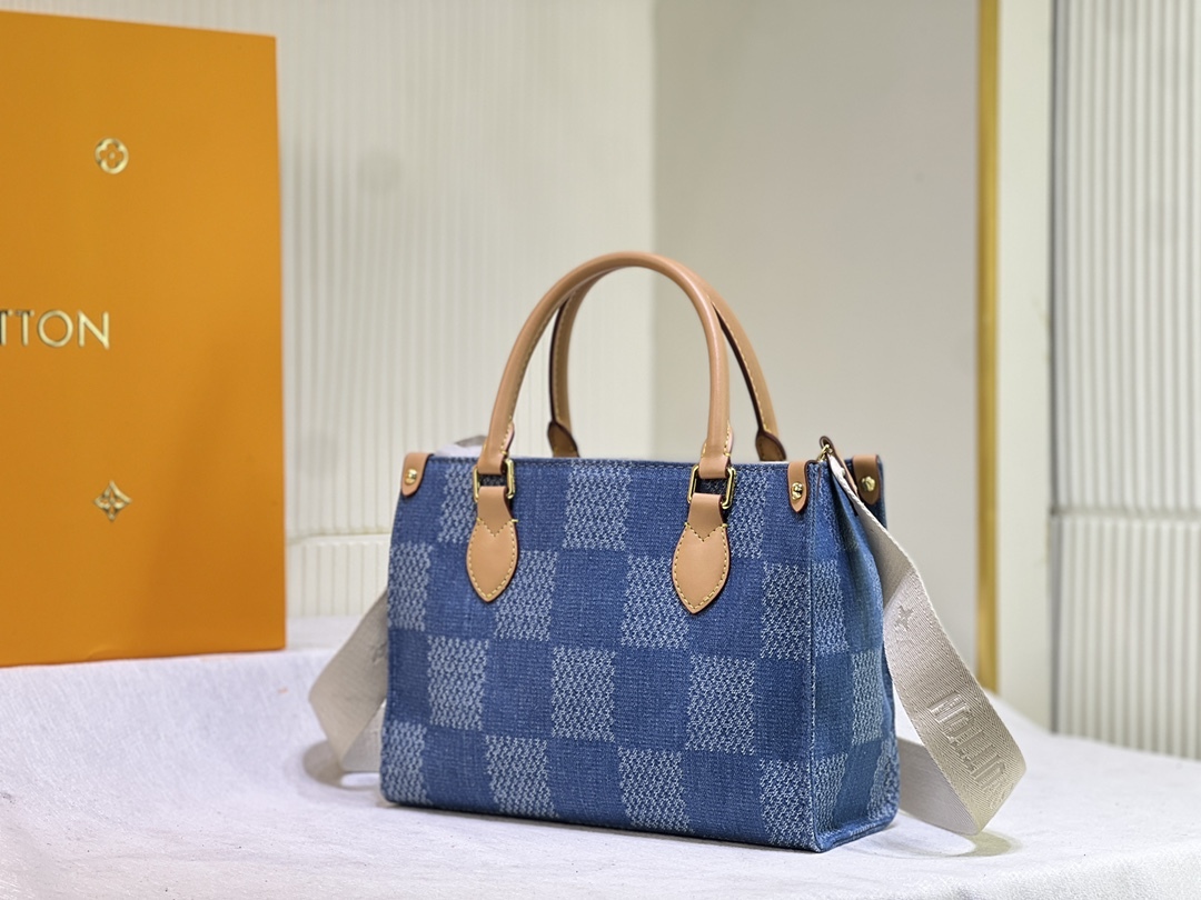 LV ONTHEGO PM DENIM BLUE 25CM