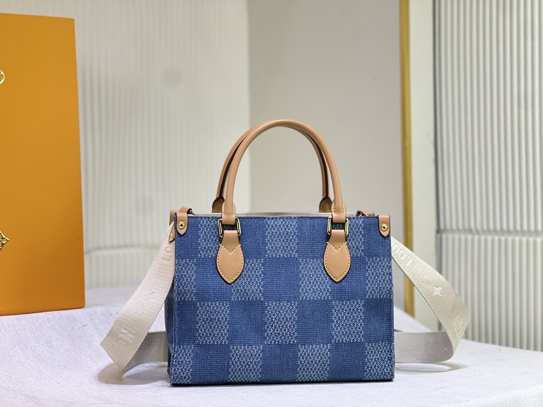 LV ONTHEGO PM DENIM BLUE 25CM
