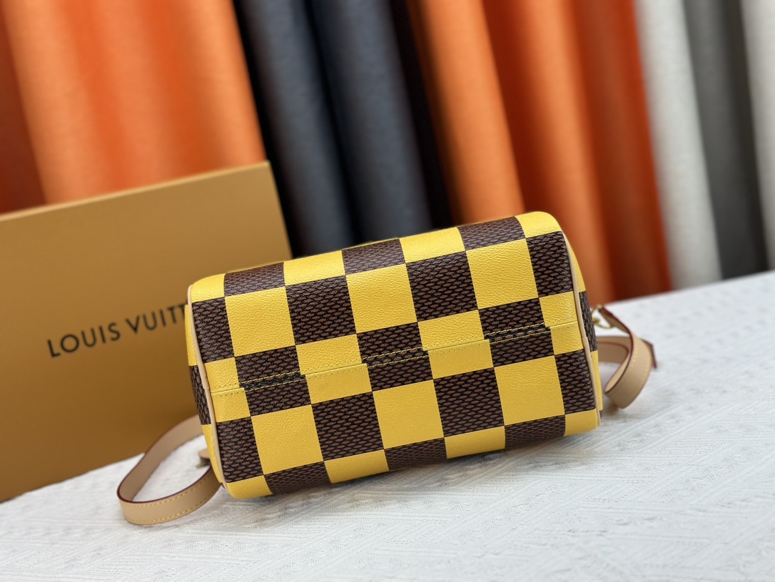 LV SPEEDY 25 BANDOULIÈRE DAMIER POP YELLOW 25CM N40584