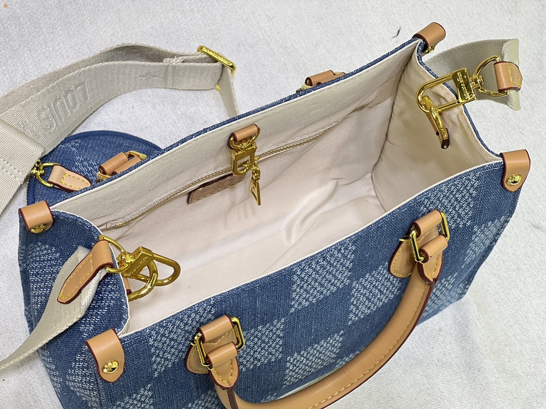 LV ONTHEGO PM DENIM BLUE 25CM