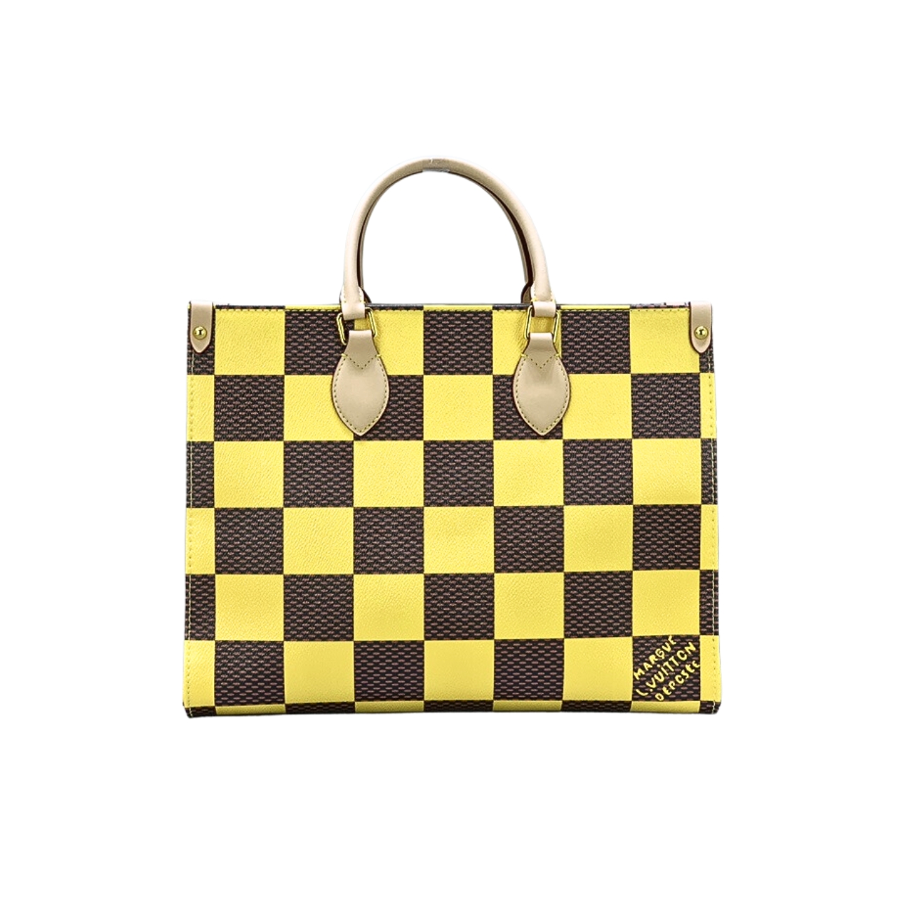 LV ON THE GO MM DAMIER YELLOW 34CM