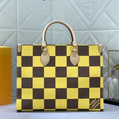 LV ON THE GO MM DAMIER YELLOW 34CM