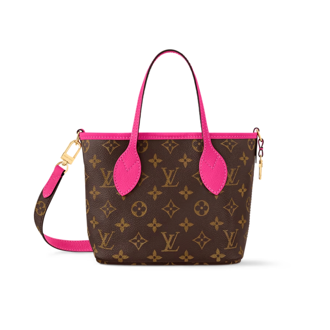 LV  NEVERFULL BANDOULIÈRE INSIDE OUT BB ROSE BROWN 20CM