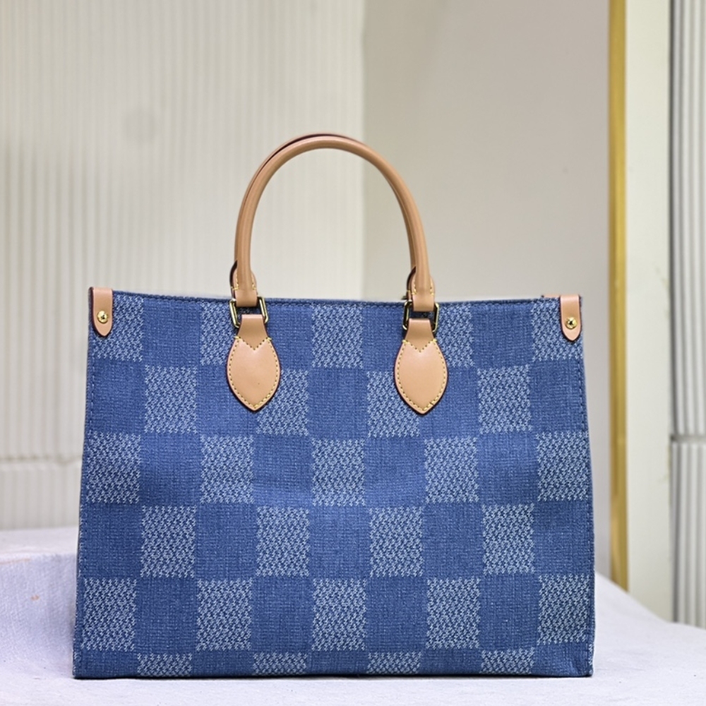 LV ON THE GO MM DAMIER DEMIN BLUE 35CM