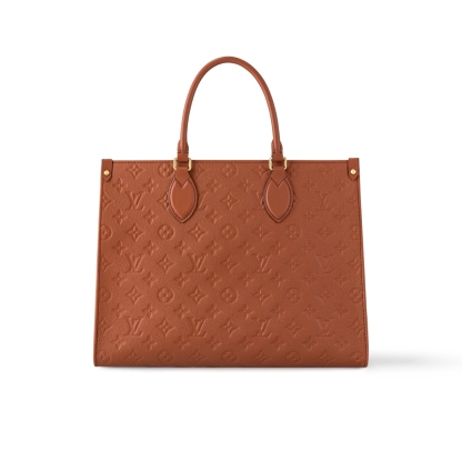 LV ON THE GO MM MONOGRAM EMPREINTE LEATHER COGNAC 35CM M12775