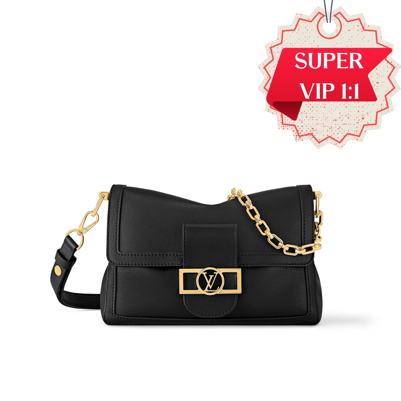 LV DAUPHINE SOFT MM CALFSKIN BLACK 24CM M25209