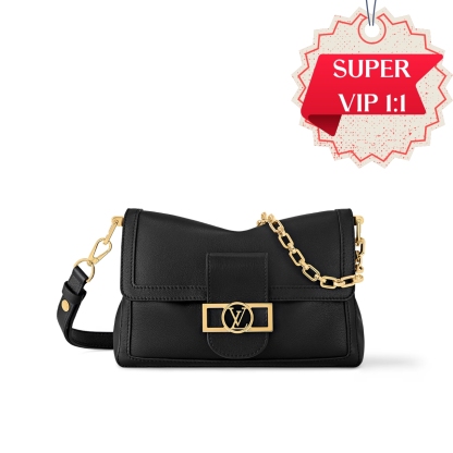 LV DAUPHINE SOFT MM CALFSKIN BLACK 24CM M25209