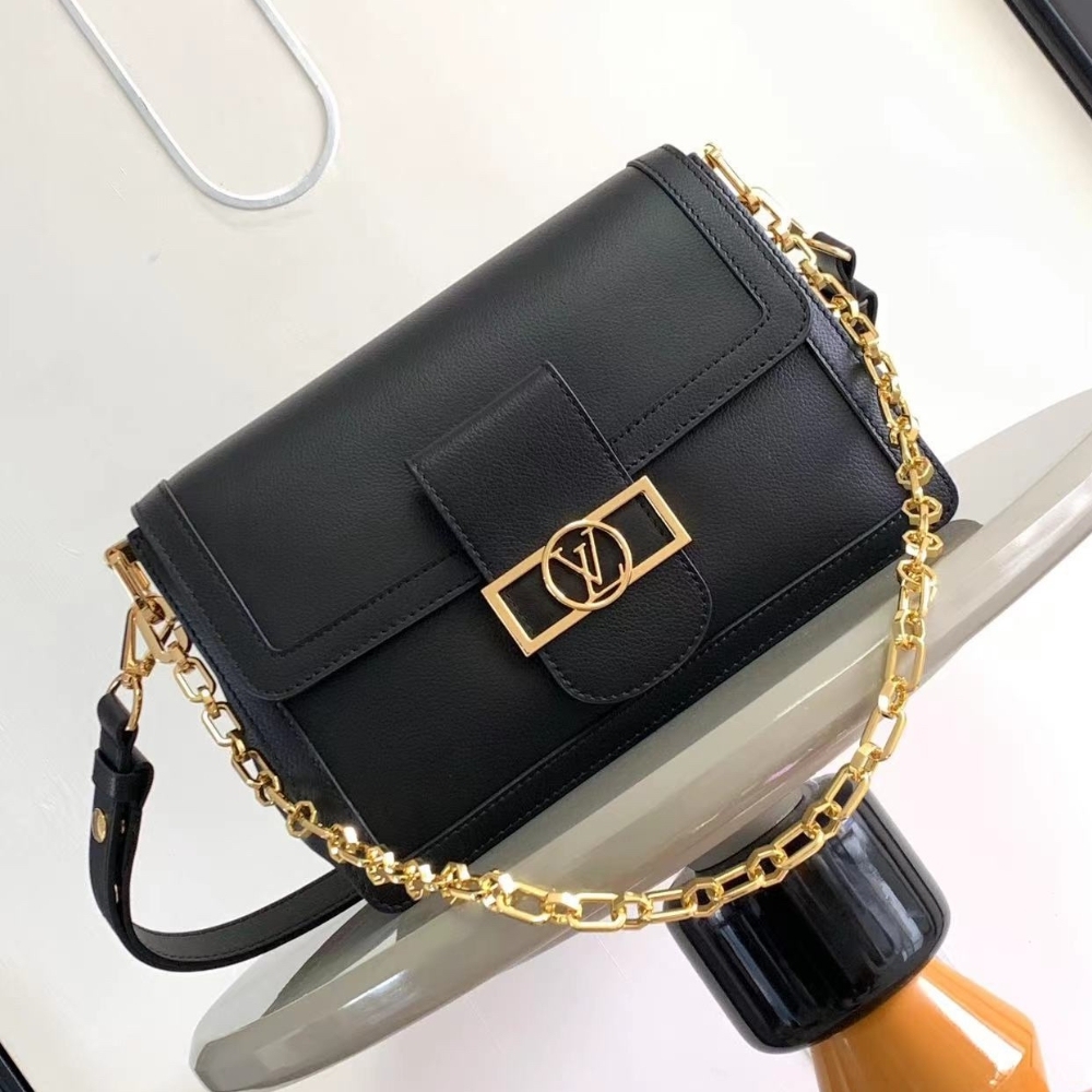 LV DAUPHINE SOFT MM CALFSKIN BLACK 24CM M25209