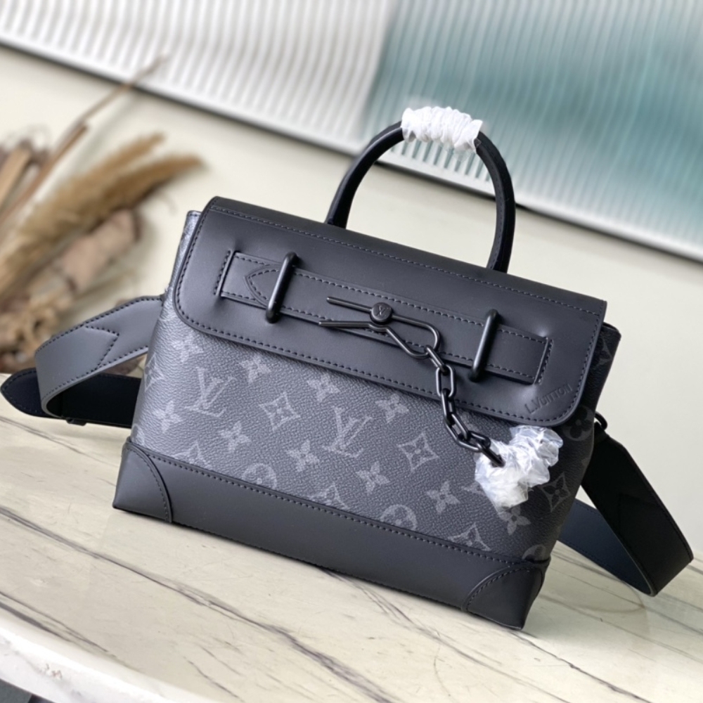 LV STEAMER PM MONOGRAM ECLIPSE CANVAS BLACK 25CM M46953