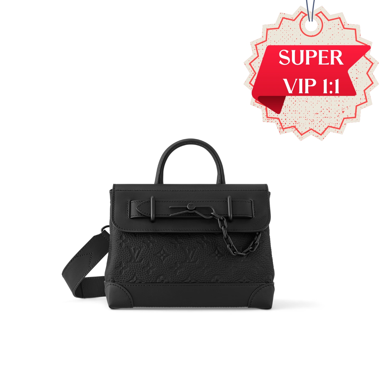 LV STEAMER PM TAURILLON MONOGRAM BLACK 25CM M24436