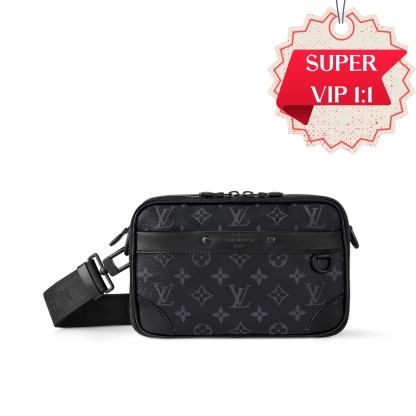 LV ALPHA MESSENGER MONOGRAM ECLIPSE CANVAS BLACK 24CM M46955