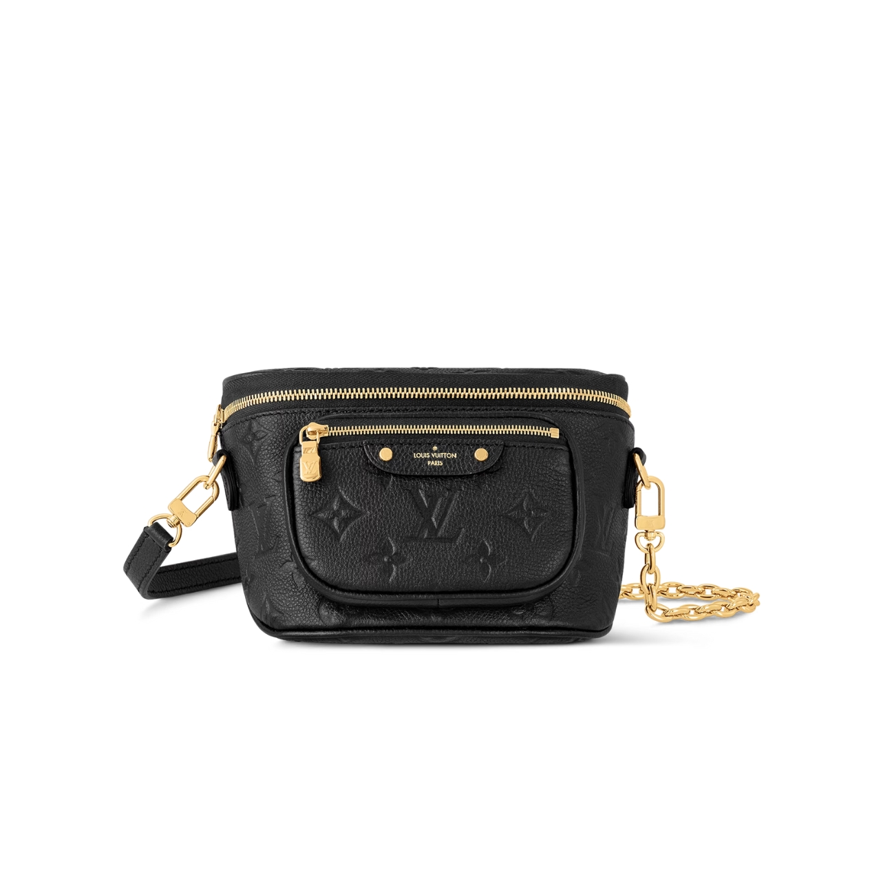 LV MINI BUMBAG BLACK MONOGRAM EMPREINTE 17CM M46917