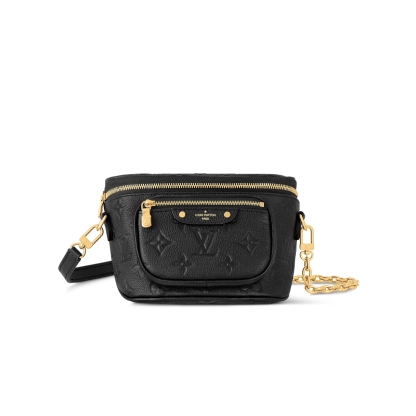 LV MINI BUMBAG BLACK MONOGRAM EMPREINTE 17CM M46917