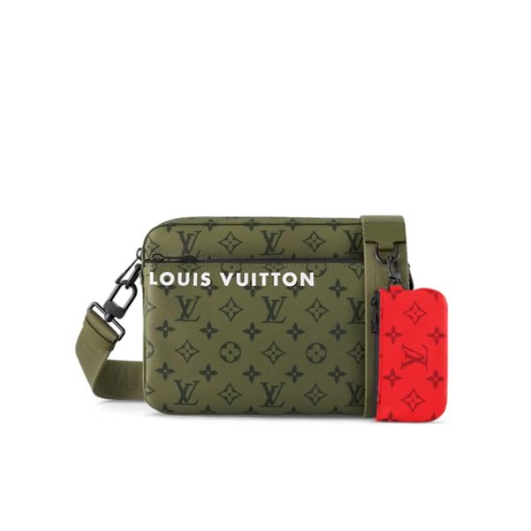 LV TRIO MESSENGER GREEN 26CM M23783