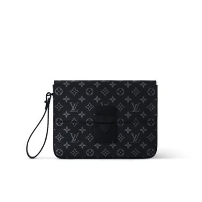 LV S LOCK A4 POUCH BLACK 28CM