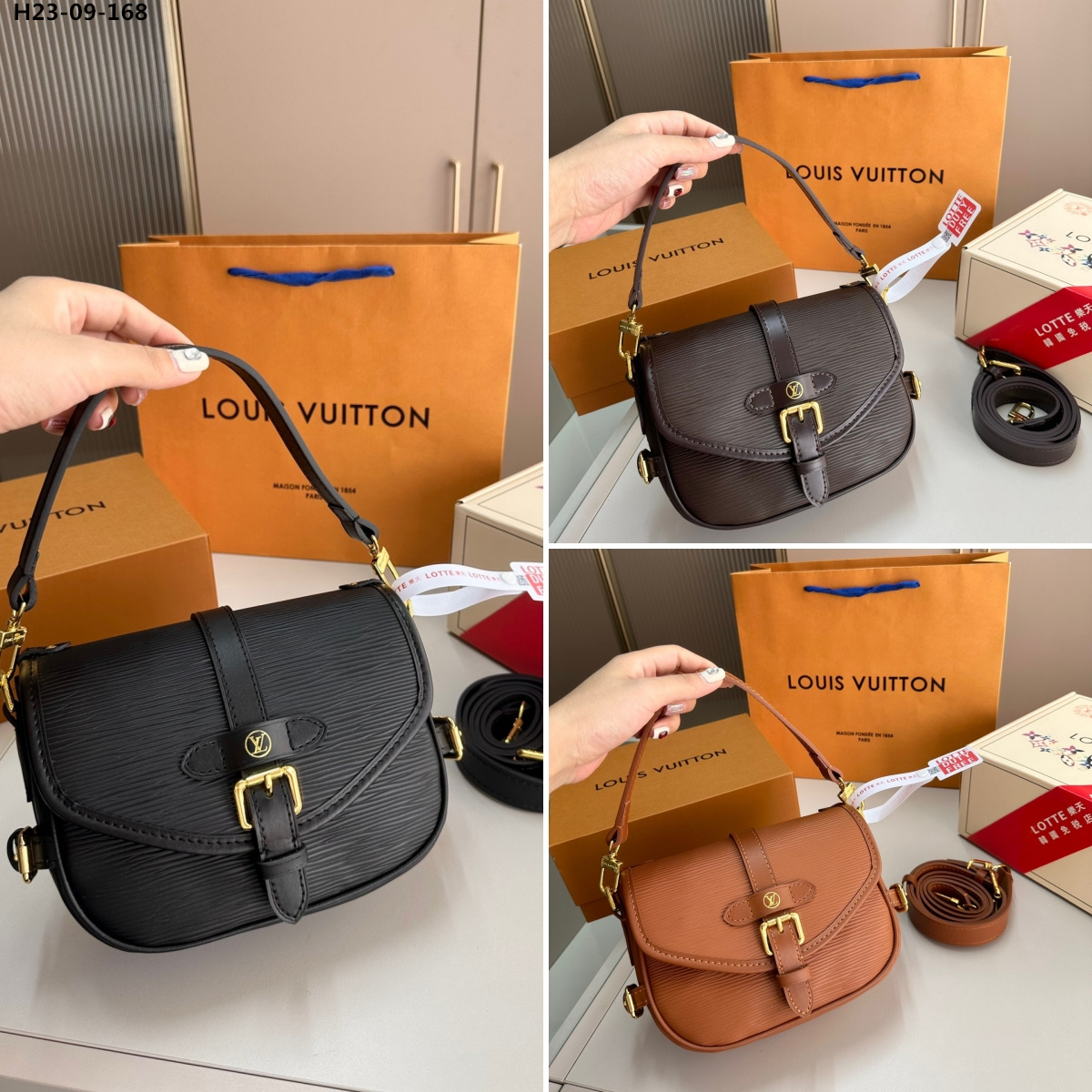 LV SAUMUR BB BAG DARK BROWN 20CM