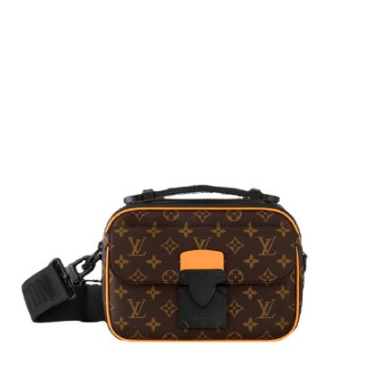 LV S LOCK MESSENGER MONOGRAM BROWN AND ORANGE 24CM