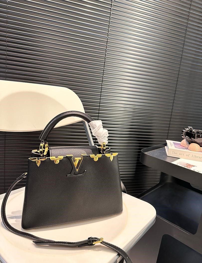 LV CAPUCINES MM BAG BLACK 27CM M54663