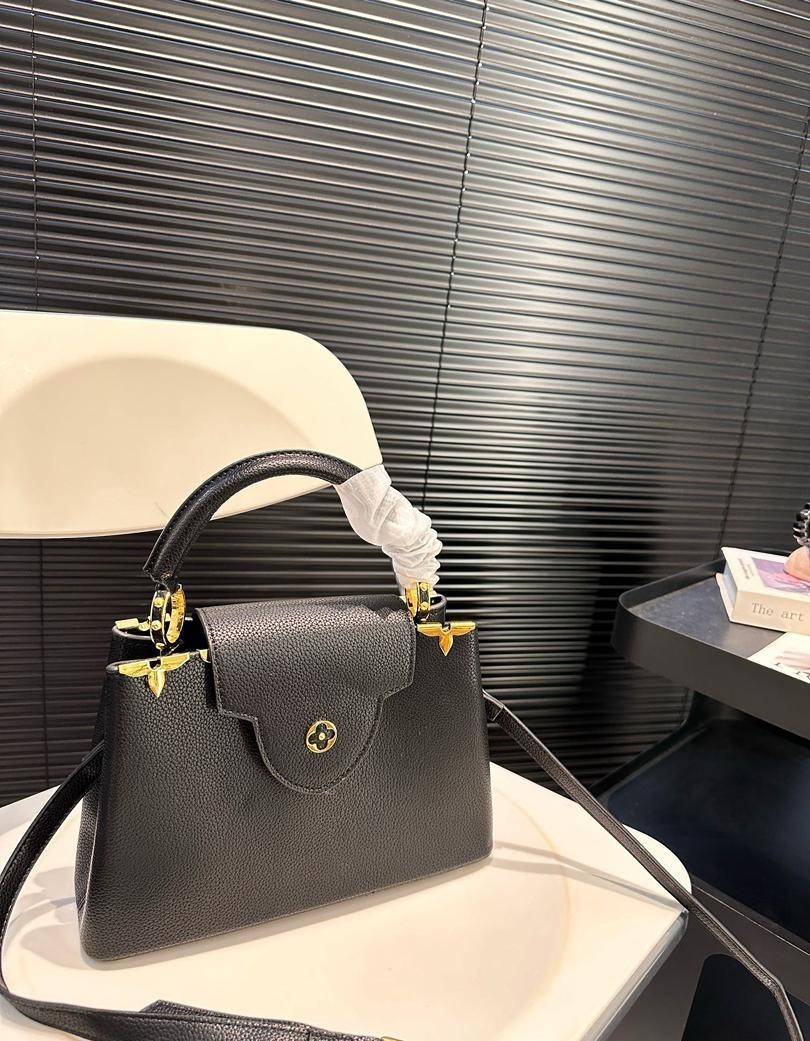 LV CAPUCINES MM BAG BLACK 27CM M54663