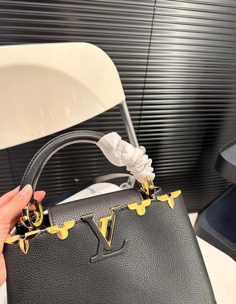 LV CAPUCINES MM BAG BLACK 27CM M54663