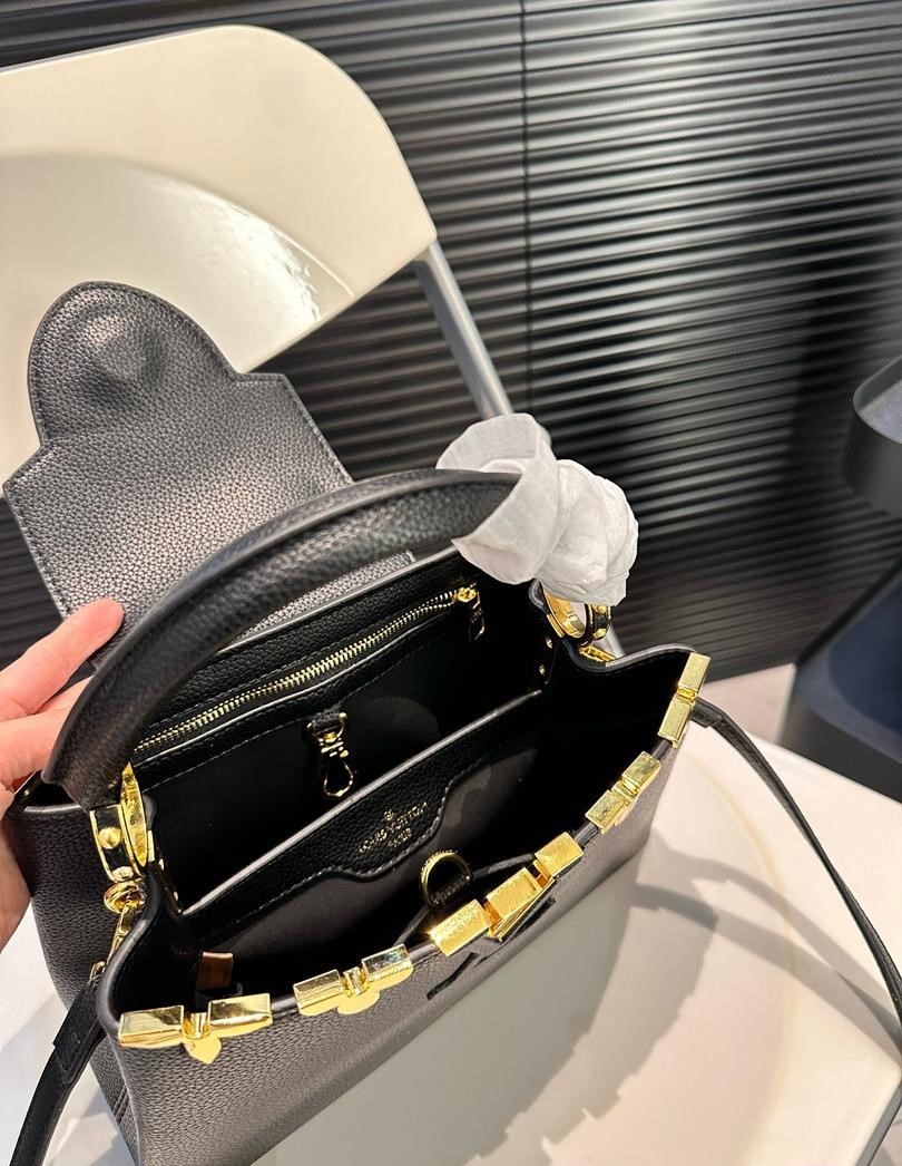 LV CAPUCINES MM BAG BLACK 27CM M54663