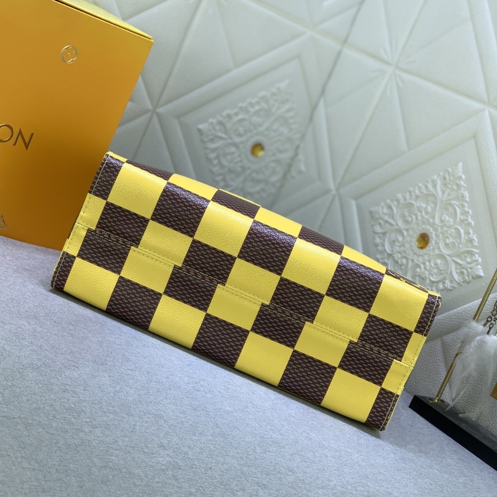 LV ON THE GO MM DAMIER YELLOW 34CM