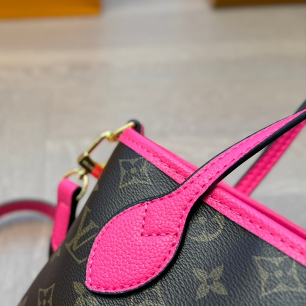 LV  NEVERFULL BANDOULIÈRE INSIDE OUT BB ROSE BROWN 20CM