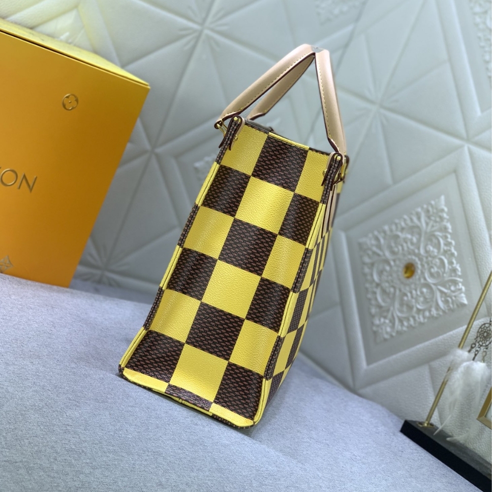LV ON THE GO MM DAMIER YELLOW 34CM