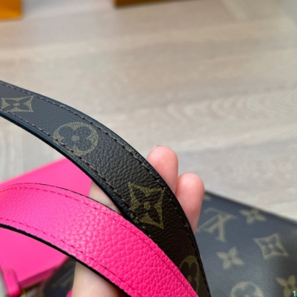 LV  NEVERFULL BANDOULIÈRE INSIDE OUT BB ROSE BROWN 20CM