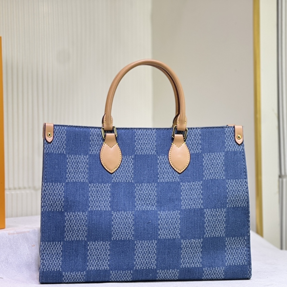 LV ON THE GO MM DAMIER DEMIN BLUE 35CM