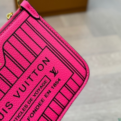 LV  NEVERFULL BANDOULIÈRE INSIDE OUT BB ROSE BROWN 20CM