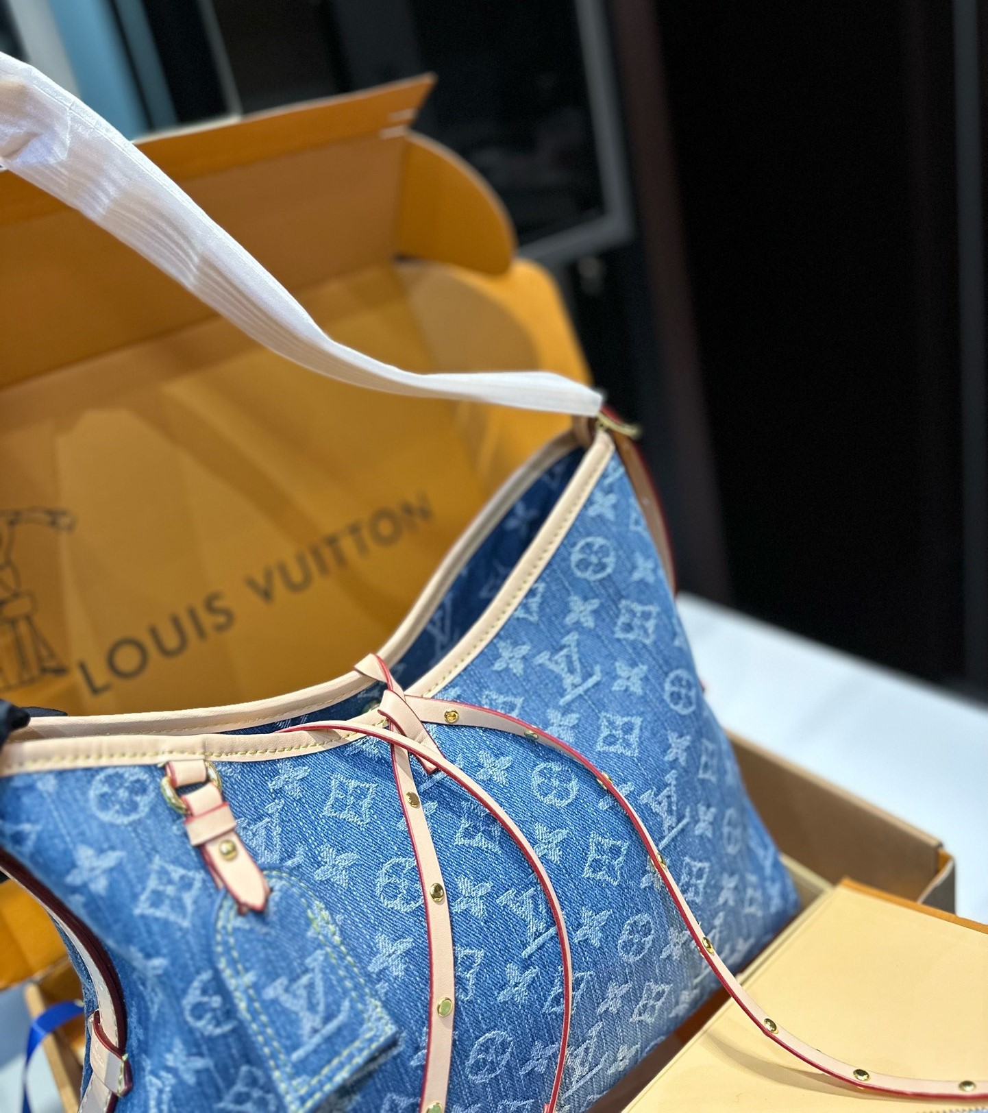 LV CARRYALL PM DENIM BLUE 28CM M46855