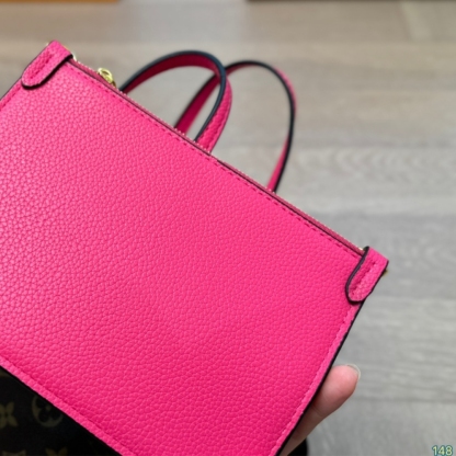 LV  NEVERFULL BANDOULIÈRE INSIDE OUT BB ROSE BROWN 20CM