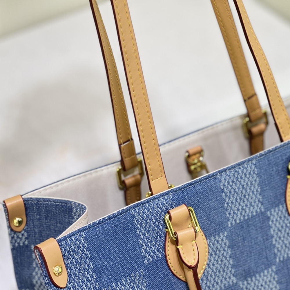 LV ON THE GO MM DAMIER DEMIN BLUE 35CM