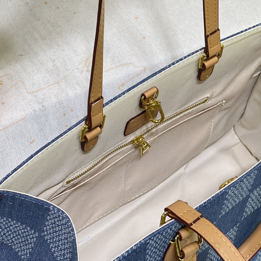 LV ON THE GO MM DAMIER DEMIN BLUE 35CM