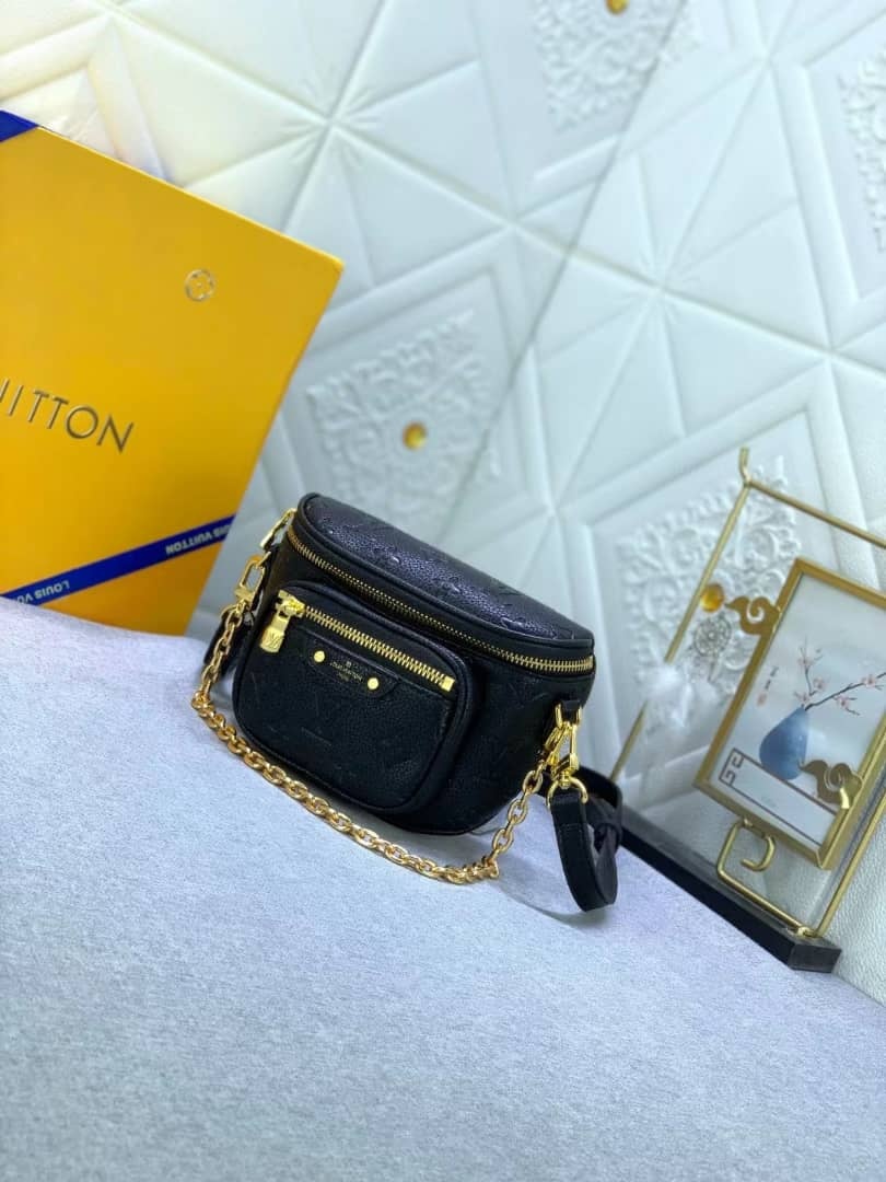 LV MINI BUMBAG BLACK MONOGRAM EMPREINTE 17CM M46917