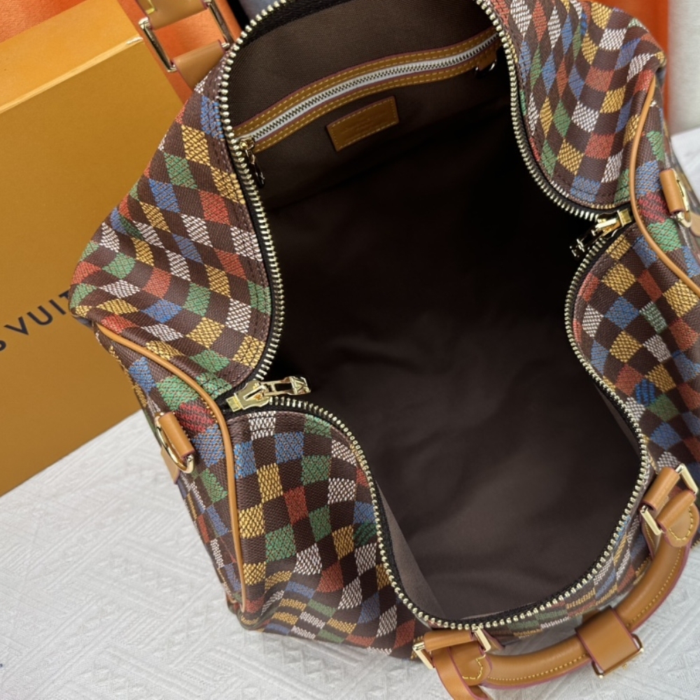 LV KEEPALL BANDOULIÈRE 50 LEATHER TRIM MUTICOLOR 50CM