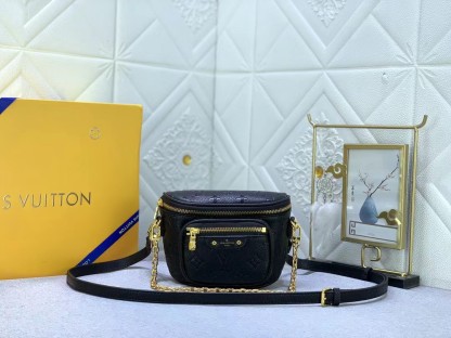 LV MINI BUMBAG BLACK MONOGRAM EMPREINTE 17CM M46917