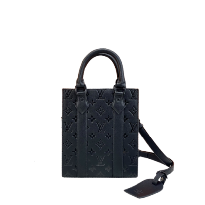 LV SAC PLAT MINI BLACK LEATHER 22CM M46453