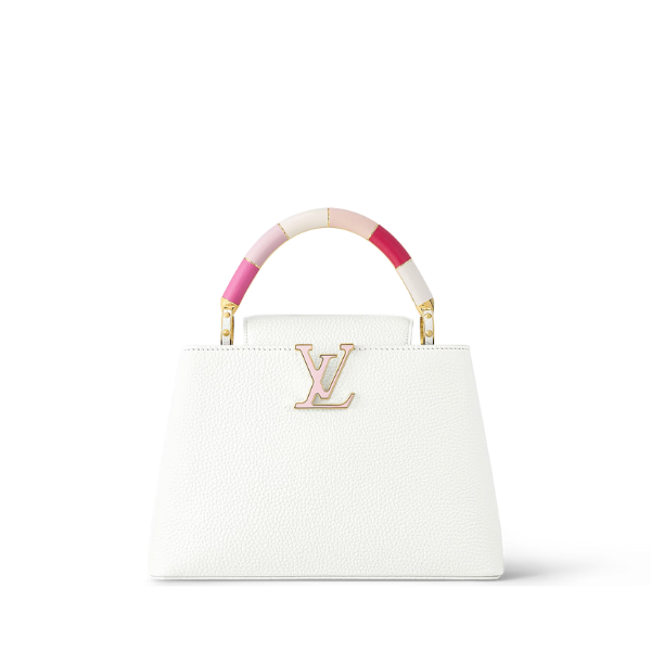 LV CAPUCINES BB PINK AND WHITE 27CM M21646