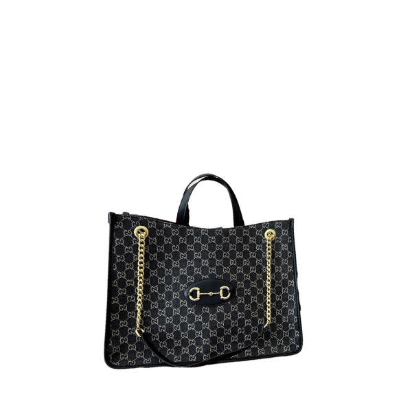 GG 1955 HORSEBIT MEDIUM TOTE BAG BLACK 42CM 621144 GY5OG 8563