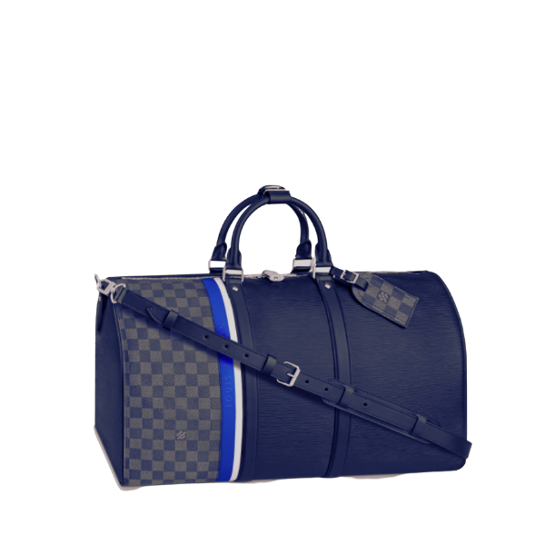 LV KEEPALL BANDOULIÈRE 45CM NAVY BLUE M56660
